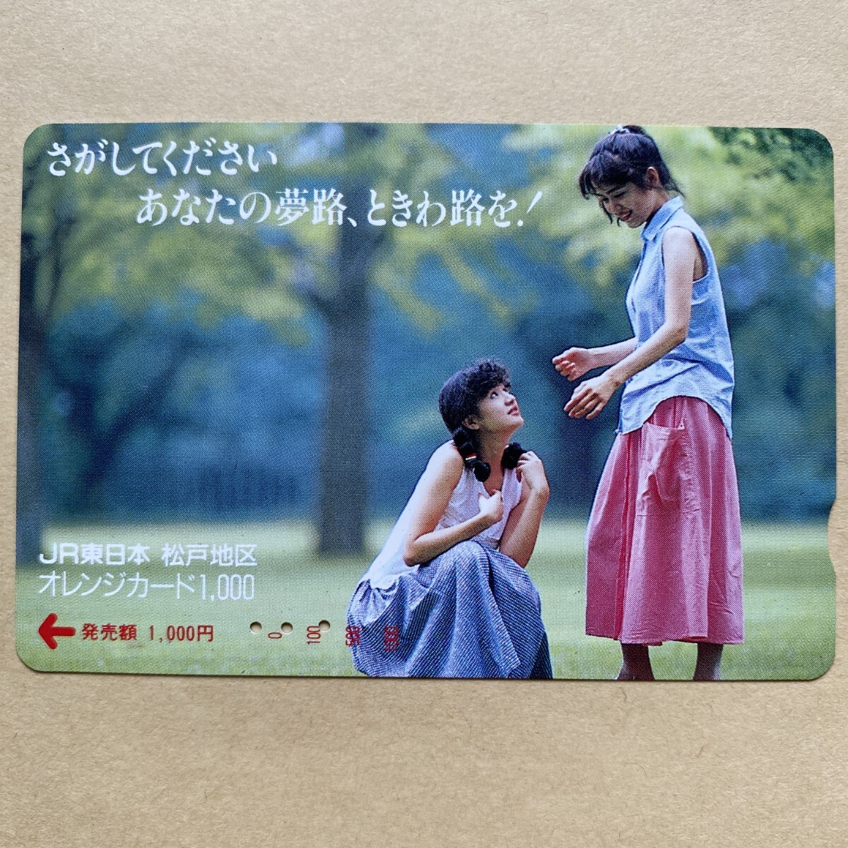 【使用済】 オレンジカード JR東日本 女性モデル さがしてください あなたの夢路、ときわ路を!拍卖