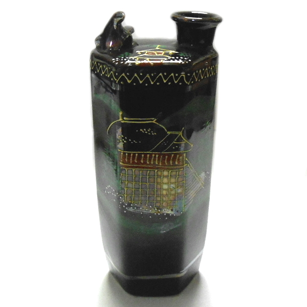 清水焼★鳴き徳利 ウグイス徳利 神社文様拍卖