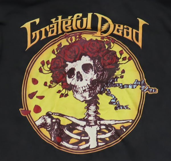 SW51グレイトフル・デッドGRATEFUL DEADアメリカ古着スウェットMトレーナー黒系バンドRICKロック薔薇&スカル/オールド&レトロスタイル拍卖