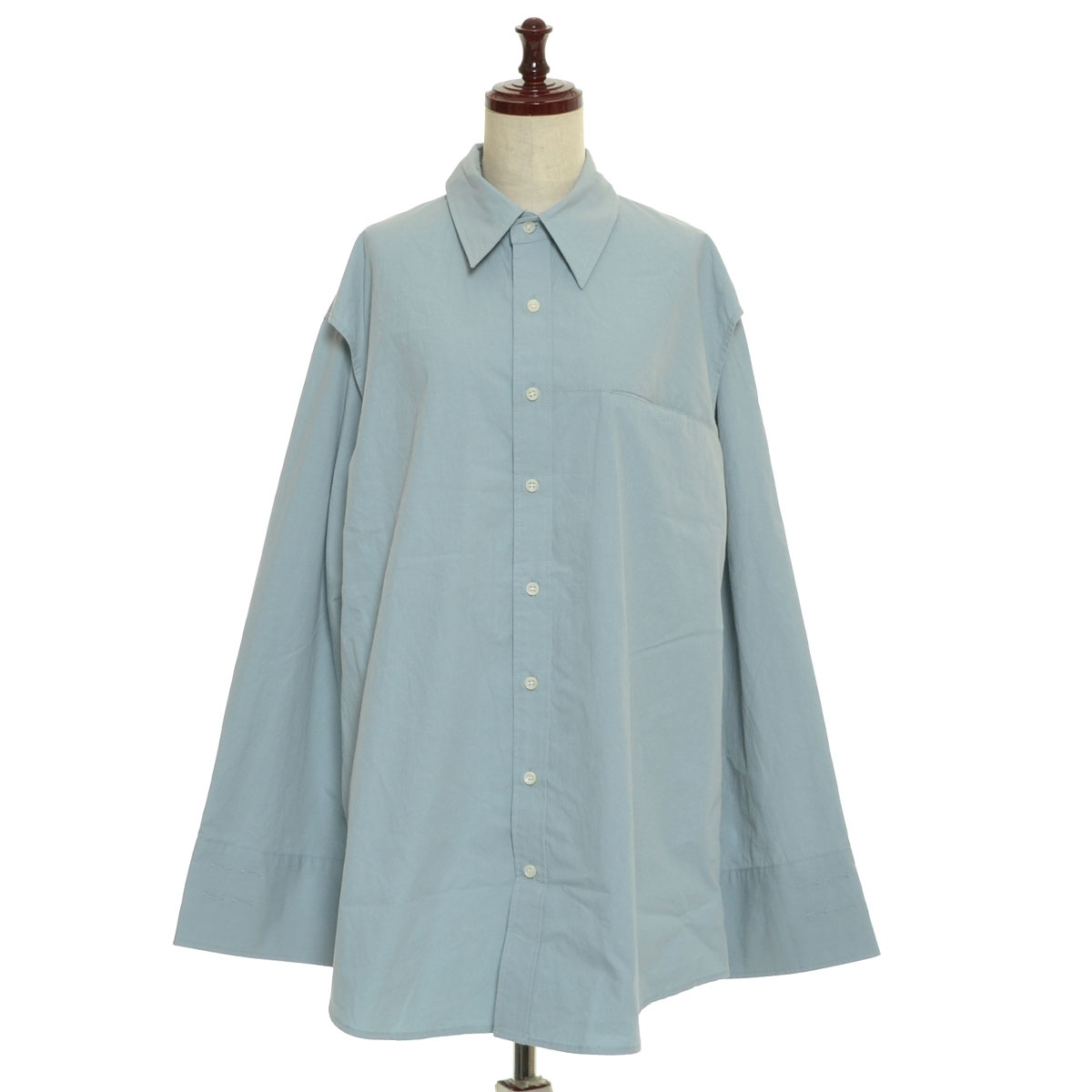 ■517663 Ungrid アングリッド ●長袖ブラウス ショルダースリットデザインシャツ サイズF 22ss レディース ライトブルー拍卖