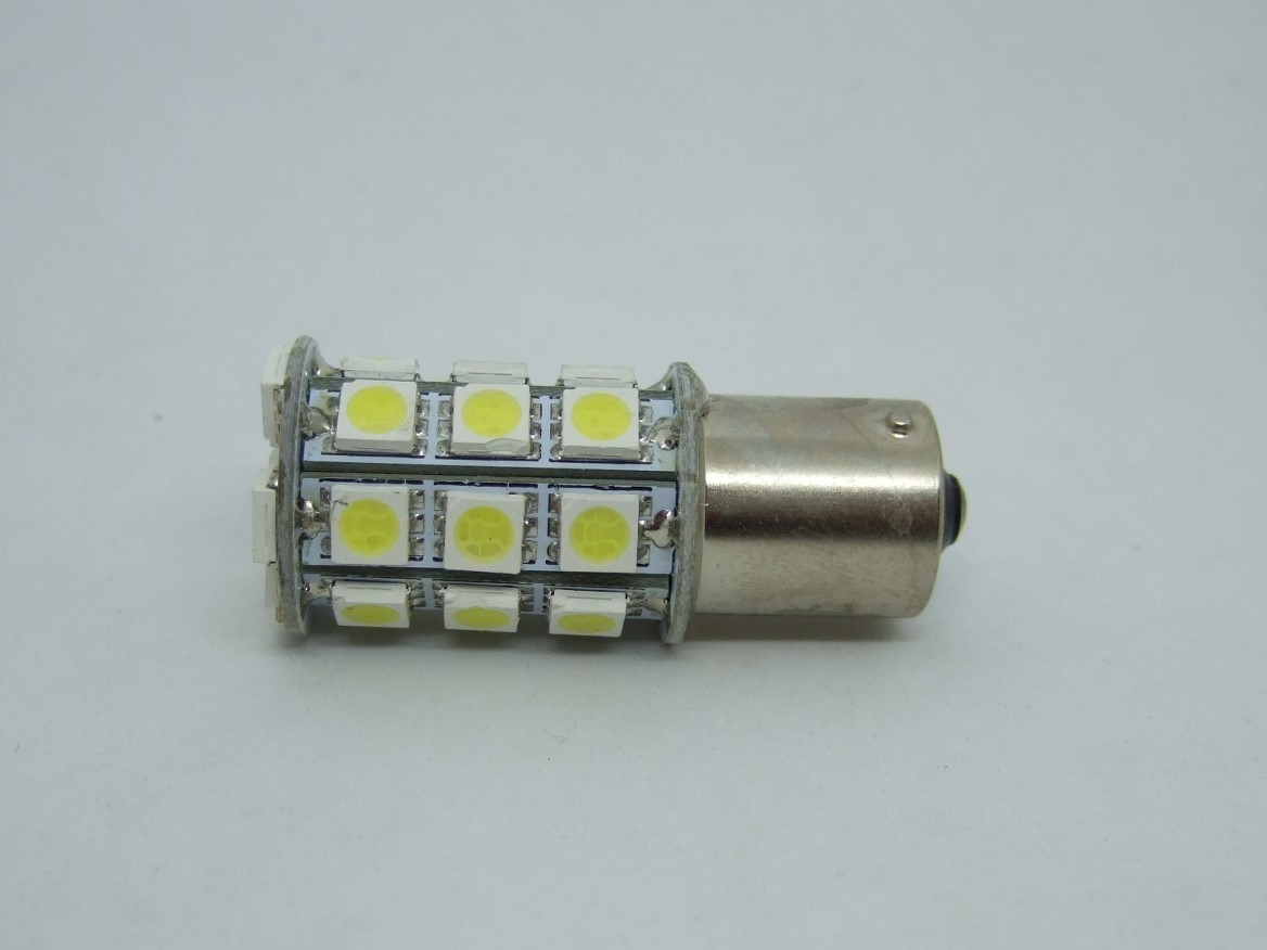 < LEDS03W-005> LEDシングル球 27SMD-LED ウインカー・ポジション (白色・6000K)拍卖