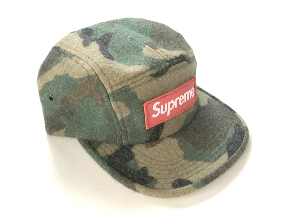 新品未使用2017Supreme Camo Wool Camp Capウールキャップキャップ シュプリーム 迷彩柄WOODLAND CAMO拍卖