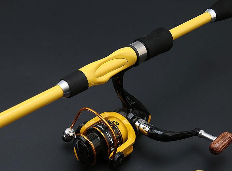 新入荷2 色選択可 カーボンファイバー伸縮式釣り竿 1.8M2.1 M.2.4Mポータブルスピニング釣竿ポール釣り竿/黄色拍卖