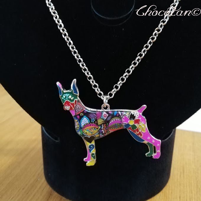 【送料無料】ドーベルマン エナメル ネックレス マルチカラー【新品】拍卖