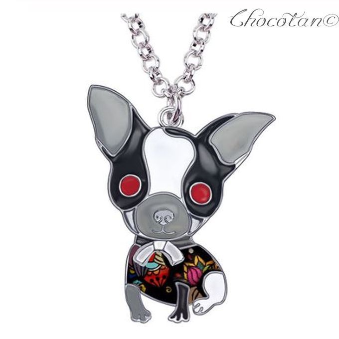 【送料無料】チワワ B 黒 エナメル ネックレス【新品】拍卖