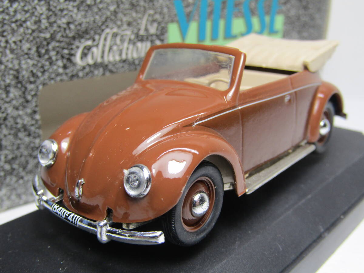 Volkswagen 1/43 フォルクスワーゲン ビートル 1949 ブラウン オープン cabriolet Beetle BAG 6V VW FLAT4 Made in Portugal VITESSE製拍卖