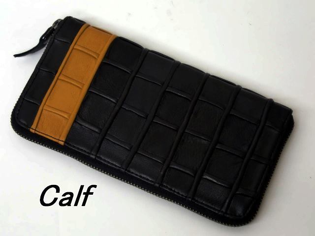 限定一点品 送料無料 260-12カーフ(牛革)デザインワーク長財布ラウンドファスナー式拍卖