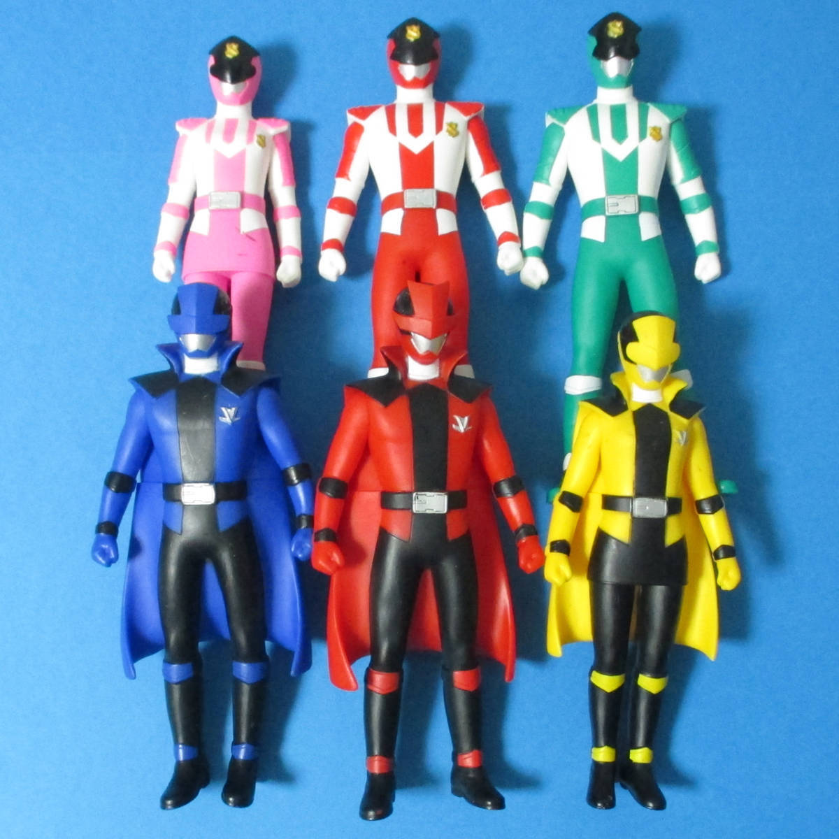 17cm ソフビ 快盗戦隊ルパンレンジャーVS警察戦隊パトレンジャー 6体セット/ 戦隊ヒーローシリーズ ルパンレッド イエロー パトレン1号 2号拍卖
