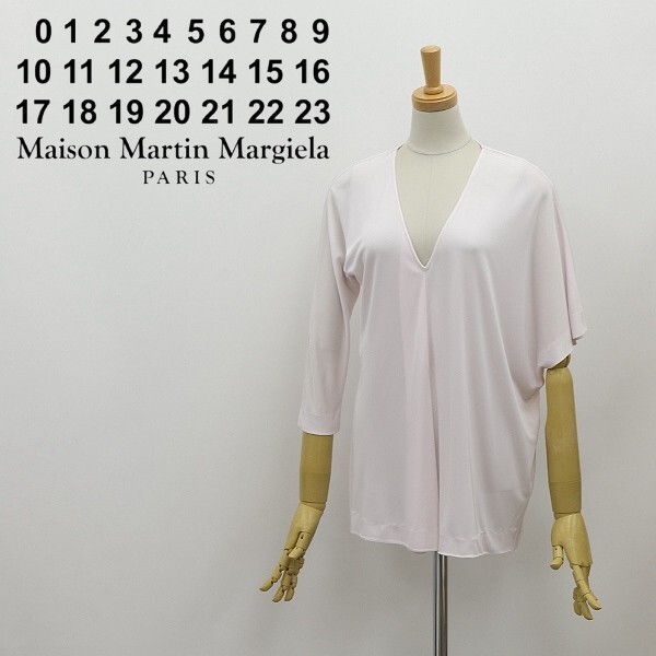 ◆Maison Martin Margiela マルタン マルジェラ フロントタック Vネック アシンメトリー トップス カットソー 36拍卖