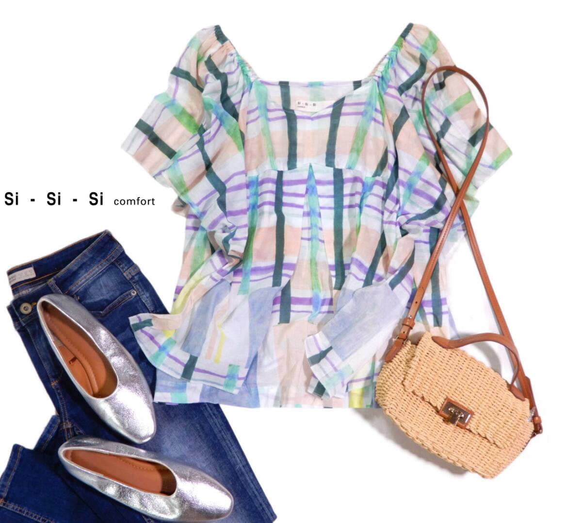 スースースーコンフォート si-si-si comfort 可愛い☆オフショルダー ブラウス拍卖