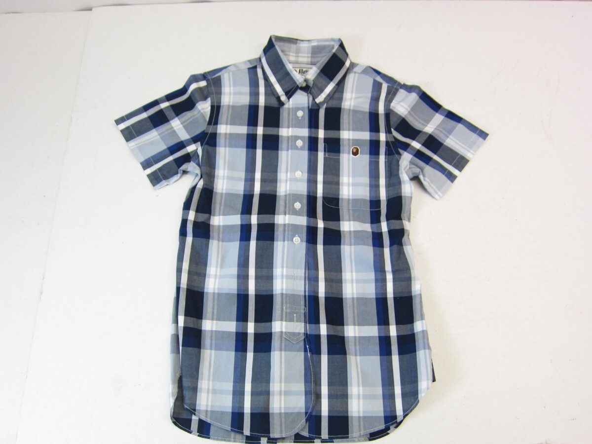 A BATHING APE (アベイシングエイプ) サイズ:XS 半袖 チェックシャツ レディース *UF2289拍卖