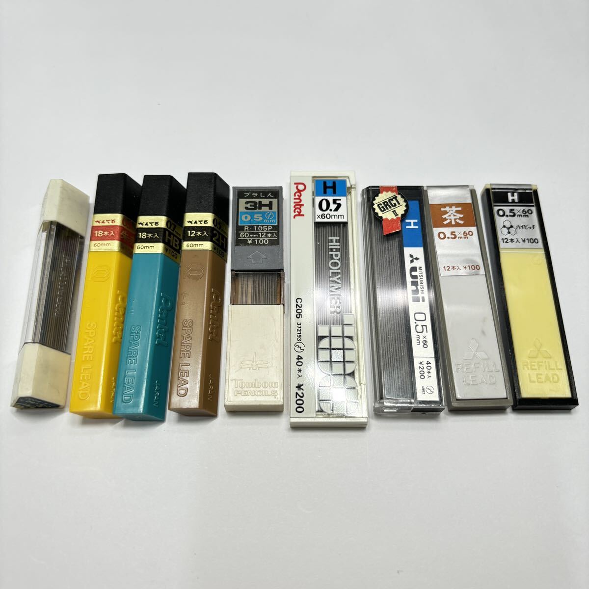 【新品未使用】【廃番】【希少品】文具店在庫品 昭和レトロ シャープ芯セット0.5~0.9mm ぺんてる 三菱 uni トンボ PLATINUM ①拍卖