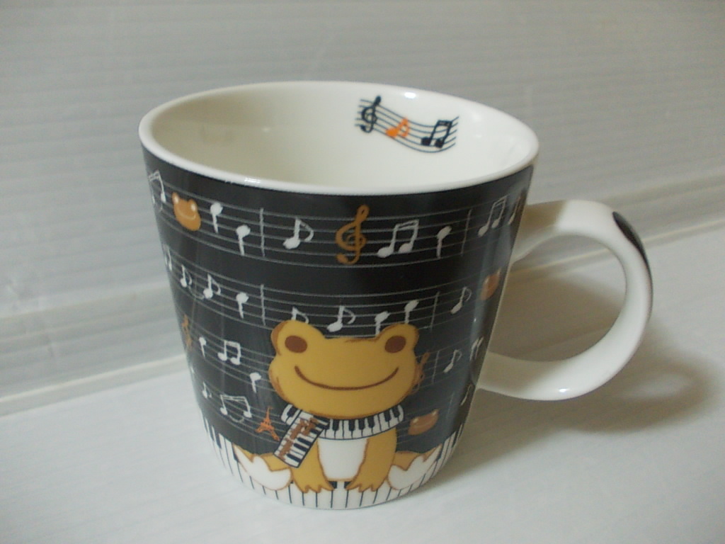 かえるのピクルス★パリミュージック マグカップ(楽譜)★陶器製★pickles the frog★ナカジマコーポレーション★カエル★蛙拍卖