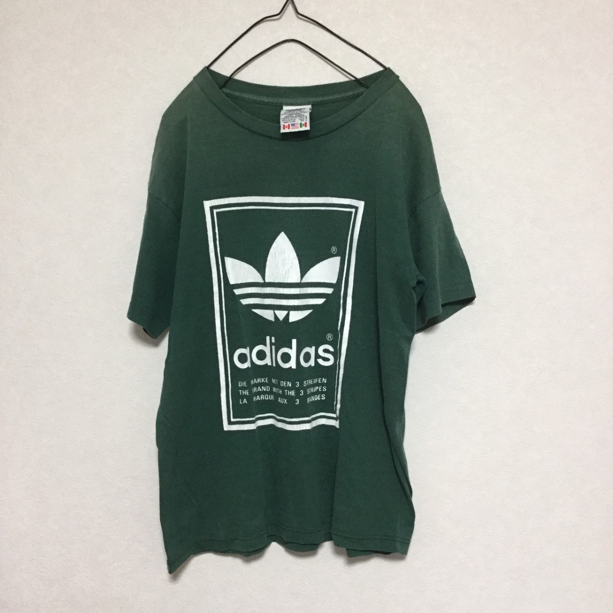 USA製 adidas Tシャツ ボックス ロゴ チューリップ 80s 緑 グリーン 拍卖
