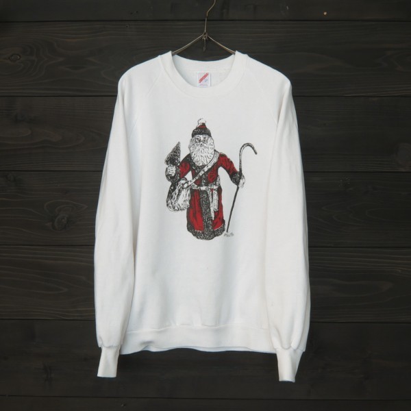 ★80's★JERZEES★プリントスウェット★McFarlin★USA製★ホワイト★L拍卖