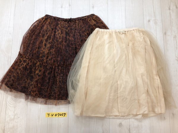 Bilitis dix-sept ans ビリティス レディース 日本製 チュールレース 重ね ミニスカート 2点セット まとめ売り 茶・ベージュ拍卖