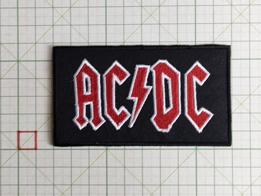 //*★ ACDCワッペンロゴロックンロールR&Rバンド 黒拍卖
