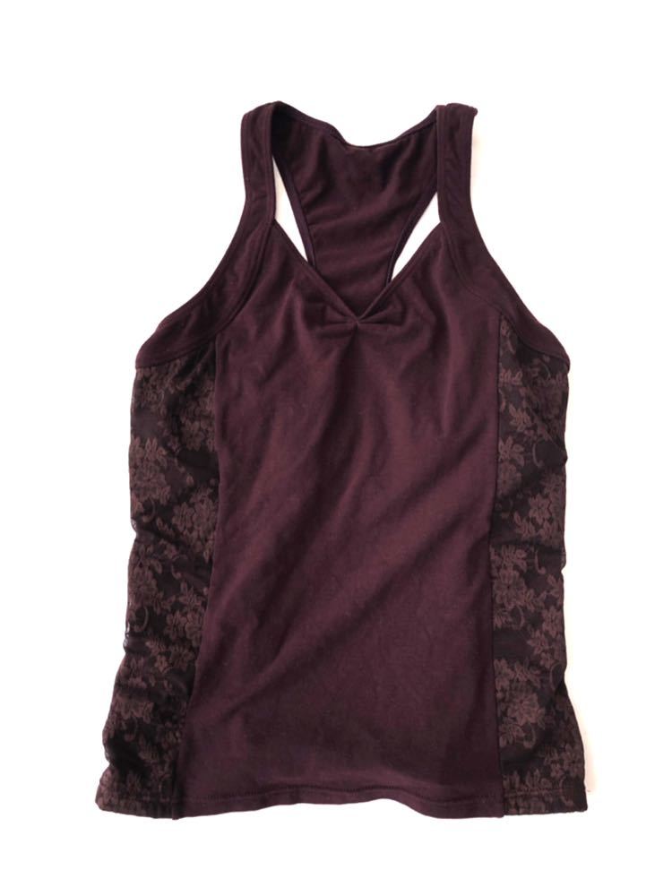 sale 新品 チャコット chacott ザ バレエ★豪華なレース切替えデザイントップス チョコ M the ballet拍卖