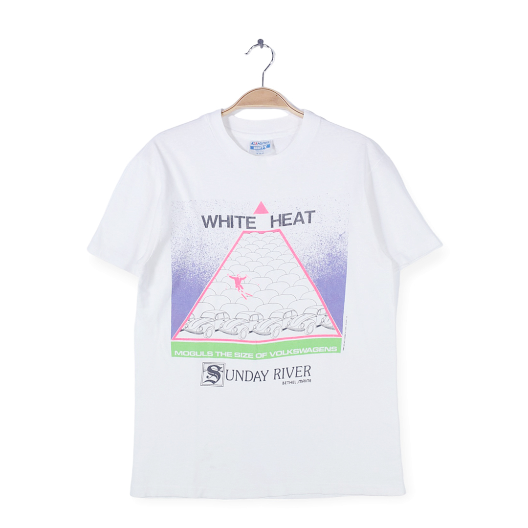 【送料無料】80s フォルクスワーゲン USA製 ヴィンテージTシャツ 白 ホワイト ビートル HANES シングルステッチ メンズM 古着 @BZ0330拍卖