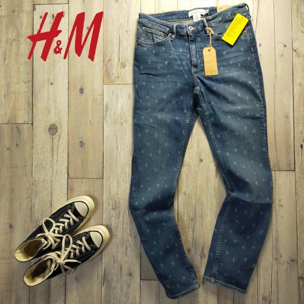 ☆H&M☆L.O.G.G USED加工 スター ストレッチ スキニー デニム W31 S402拍卖