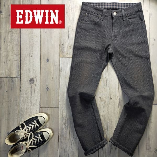 ☆EDWIN エドウィン☆WILD FIRE 千鳥格子 ストレッチ スリム パンツ W31 S565拍卖