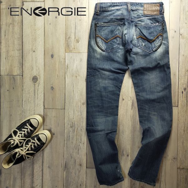 ITARY製☆ENEGIE エネジー☆USED加工 ストレート デニム W30 S416拍卖