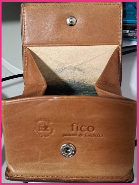 【美品:fico GANZO 小銭入れ コインケース】★財布 ガンゾ 本革 ミニ財布 コンパクトウォレット★お得橋本拍卖