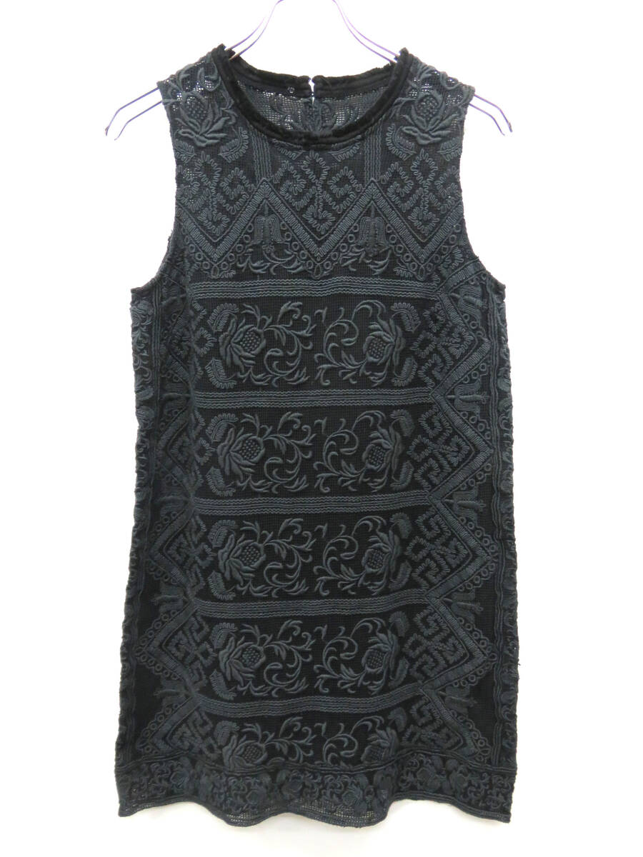 BARNEYS NEWYORK バーニーズニューヨーク ノースリーブ ワンピース レース ブラック拍卖