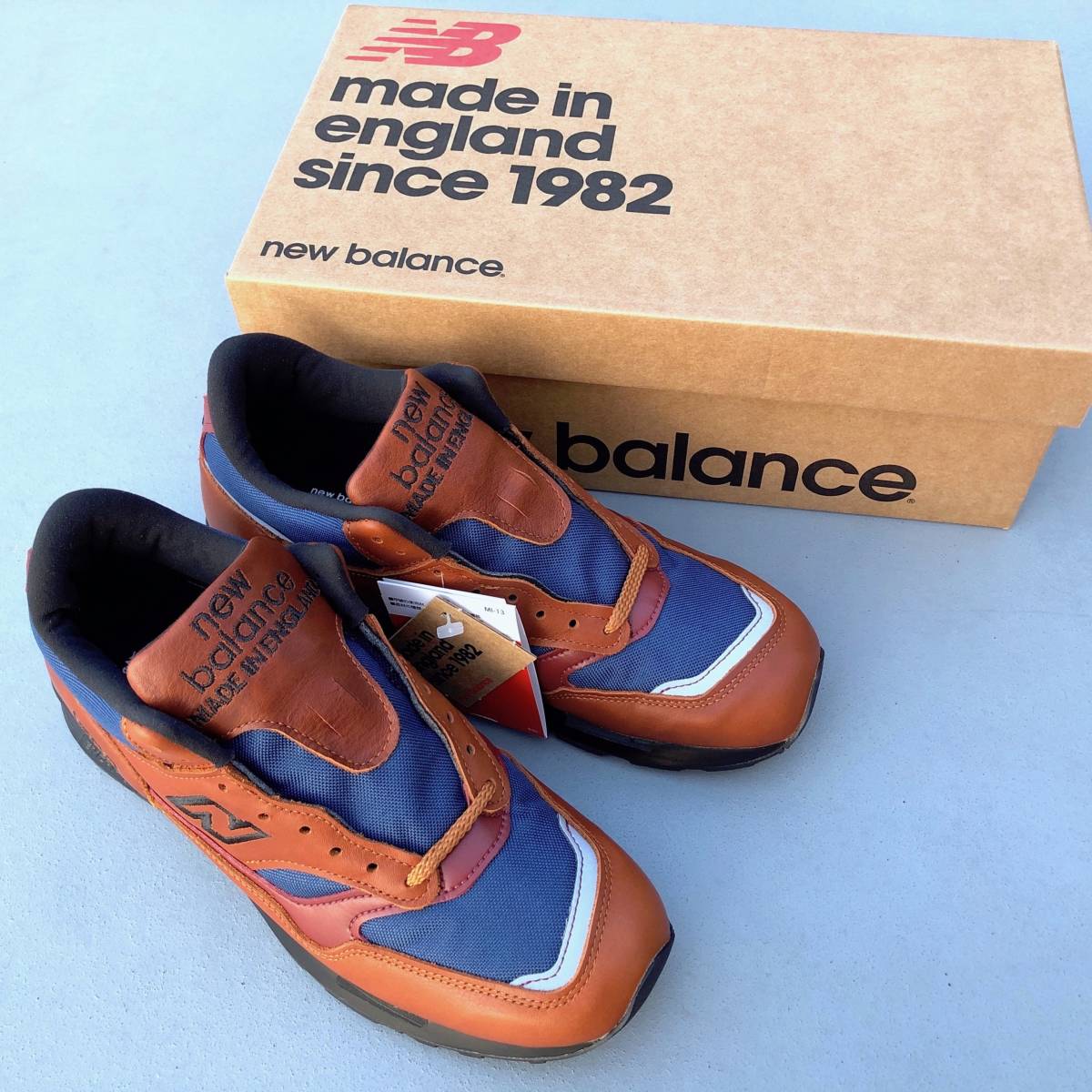 UK製 NEW BALANCE MH1500TN TAN “RAINER” US8D 26cm 限定M1500ミッドカット 新品 レザー イギリス英国製 ブラウン×ネイビー×グレー拍卖