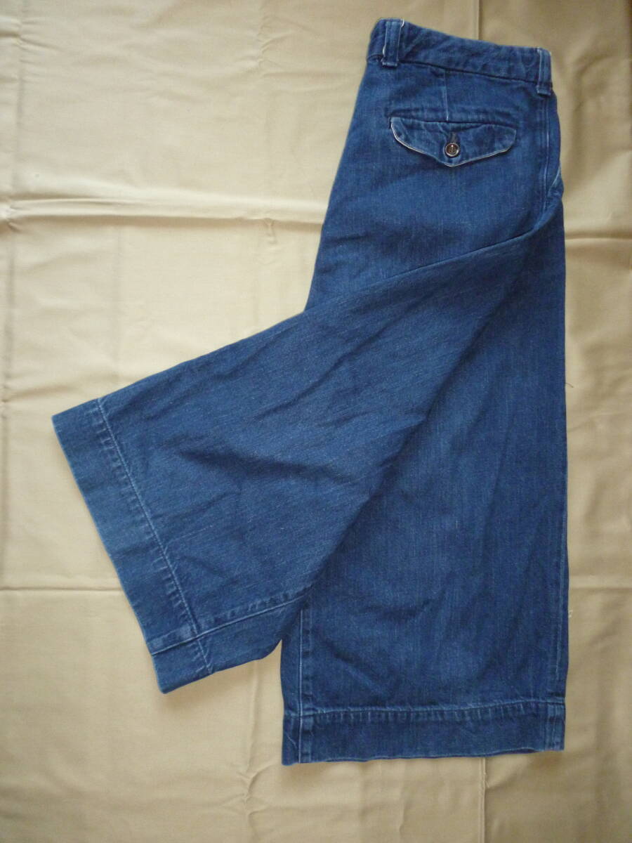 917-♀:D.M.G Domingo ディーエムジー ドミンゴ デニム ワイドパンツ 岡山ジーンズ 日本製 size.M 色.インディゴ拍卖
