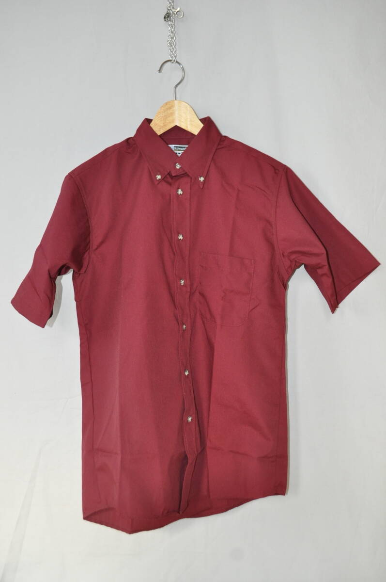 本物! アメリカ企業物 sunmetro 半袖 ワークシャツ M EDWARDS社製 ポリ65 綿35% 肩48 胴57cm拍卖