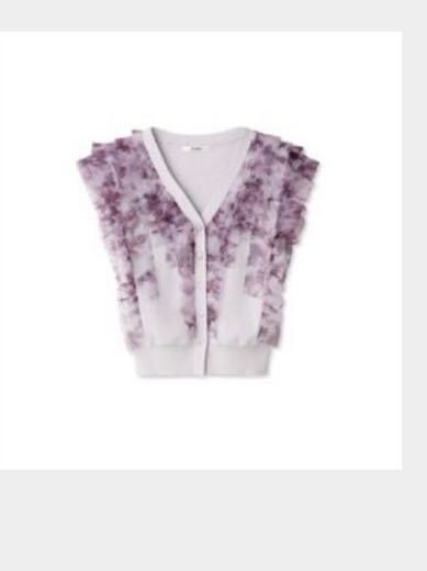 【新品タグ付き】スナイデル SNIDEL Sustainableチュールフリルノースリニットプルオーバー 拍卖