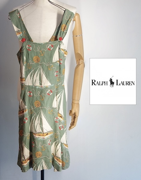 TK 価格45000円位 ラルフローレン スポーツ マリン柄 ワンピース チュニック 4 グリーン系拍卖