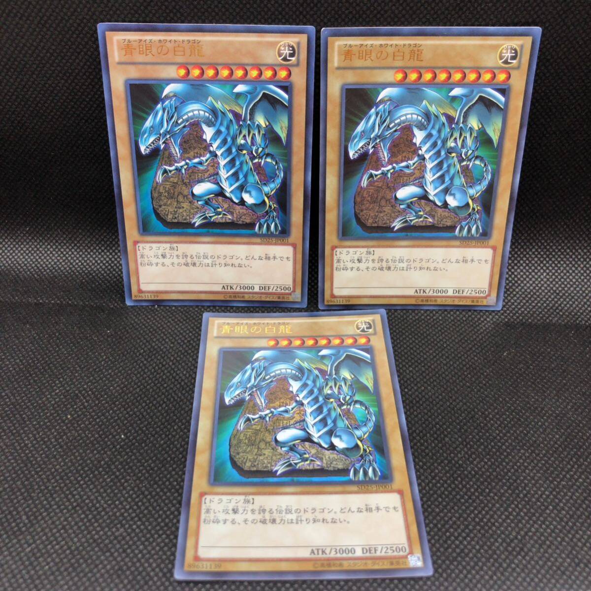 遊戯王 青眼の白龍 ウルトラレア SD25 3枚セット拍卖