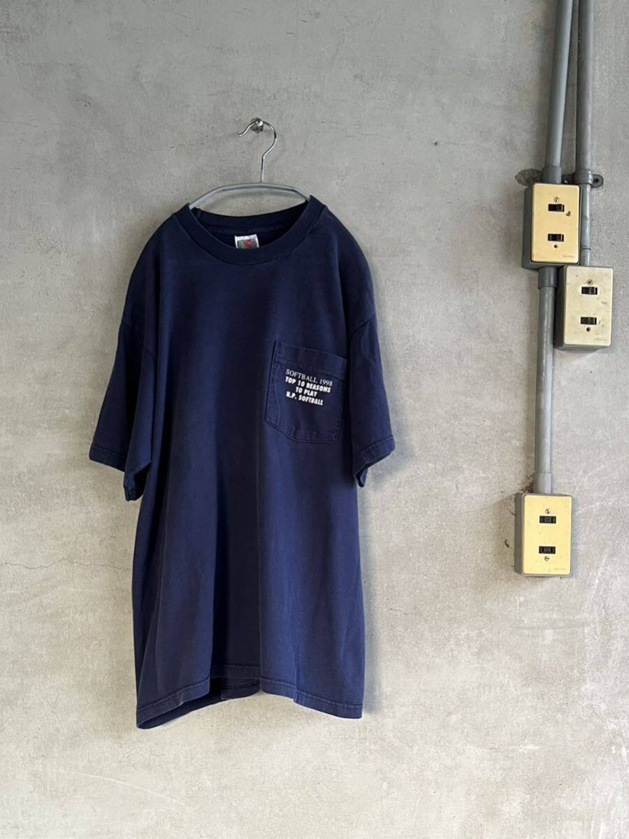 90s 90年代 98年 フルーツオブザルーム ポケット Tシャツ ポケT 古着 半袖 デザイン プリント ロゴ タグ イベント メッセージ 記念拍卖
