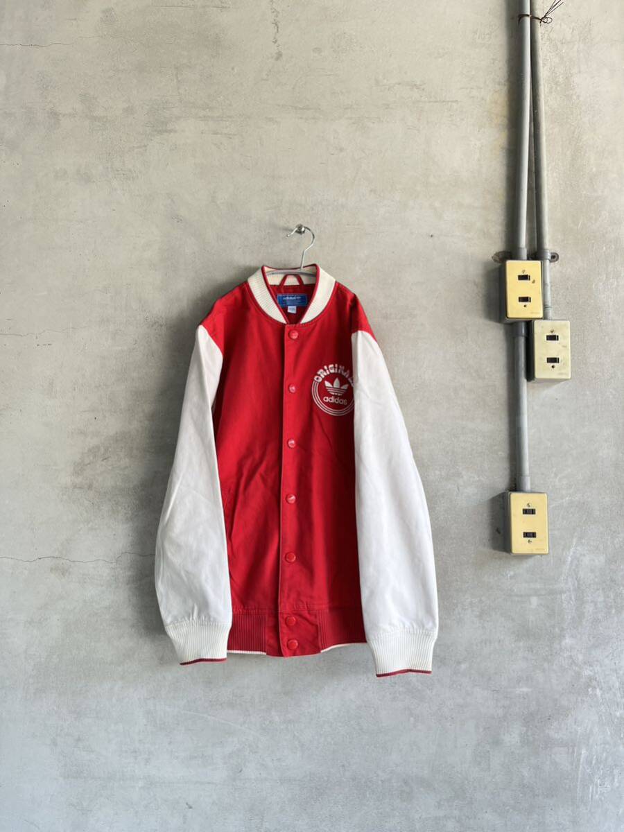 00s 2000s adidas ORIGINAL アディダス オリジナル ボタン スタジャン ブルゾン アワード ジャケット 古着 レア タグ ボタスタ タグ拍卖