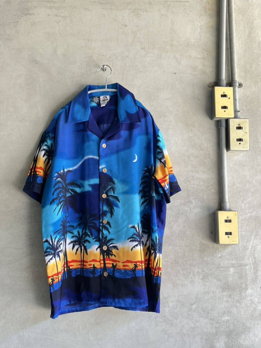 80s 80年代 90s 90年代 KENNINGTON ケニントン アロハシャツ ハワイアン 総柄 ビンテージ 古着 半袖 ストリート オープンカラー拍卖