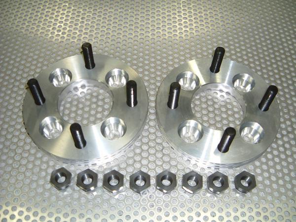 PCD変換スペーサー 変換サイズ5穴 114.3 ⇒100 P=1.25 2枚1セット M12 シルバー(アルマイト無) スーパーナウ拍卖