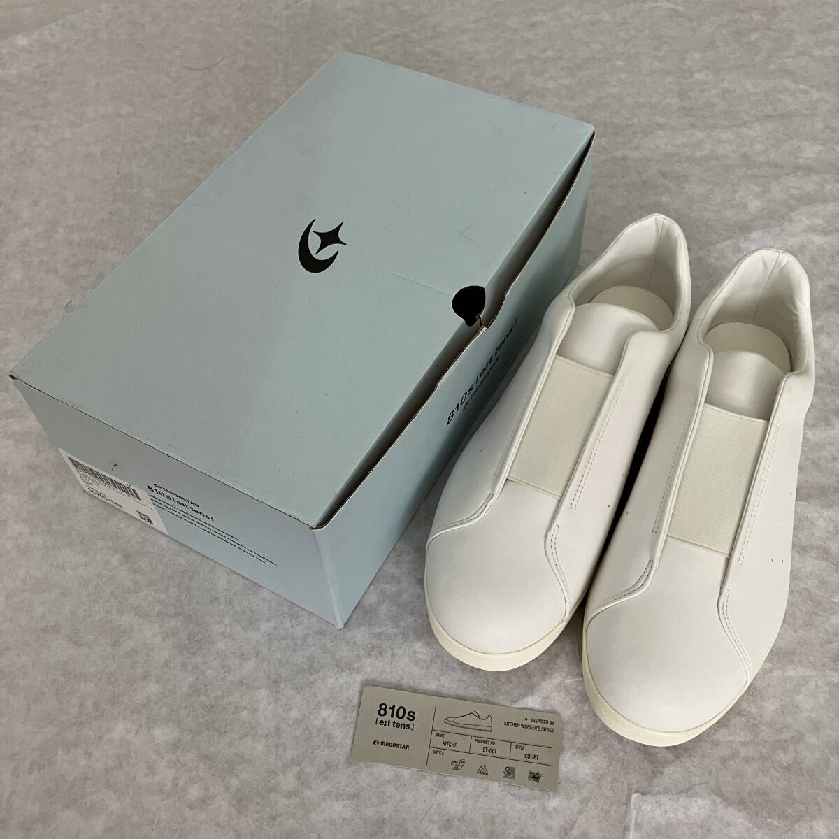 新品 810s エイトテンス ET001 KITCHE キッチェ 28 白 ホワイト MOONSTAR ムーンスター スニーカー スリッポン MB拍卖