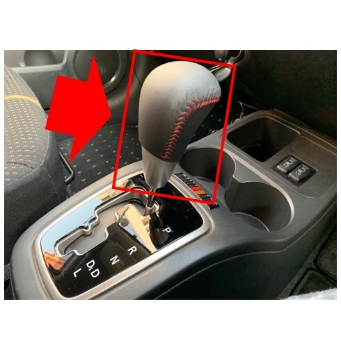 ◆新品 未使用 純正部品 三菱 ミラージュ A05A A03A シフトノブ ブラックエディション BLACK Edition 本革 赤ステッチ MITSUBISHI パーツ◆拍卖