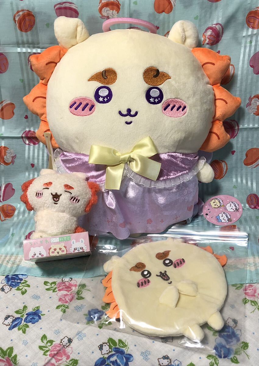ちいかわ てんし ぴたれすと ふわもこ BIG ぬいぐるみ 大きめ マスコット くじ まんまるポーチ タグ付き シーサー 4点セット +特典カード拍卖