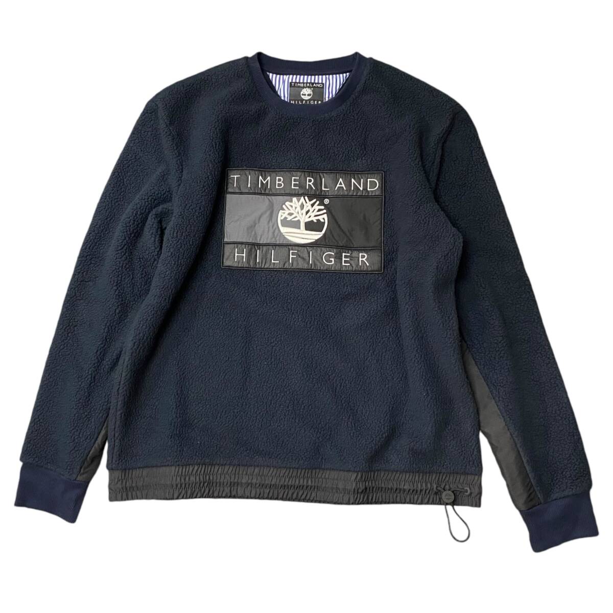 【未使用品】トミーヒルフィガー×ティンバーランド コラボ 刺繍ロゴ ボア トレーナー XL ネイビー A60448RO拍卖
