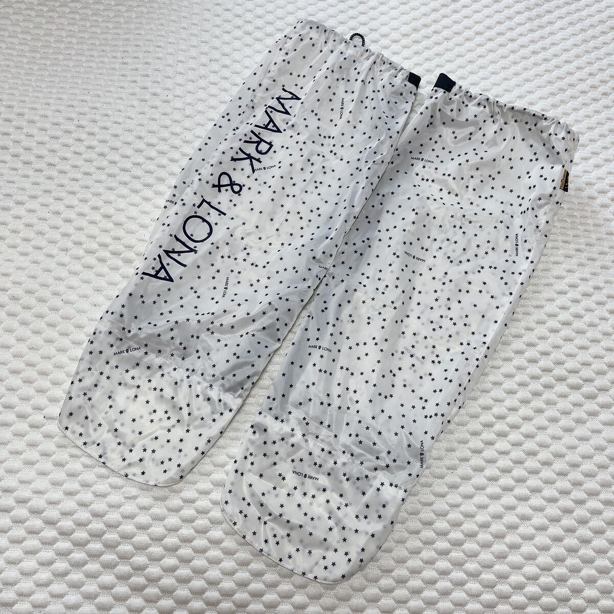 マーク&ロナ MARK&LONA レイン レディース レッグカバー 雨用 ドット柄 中古美品 フリーサイズ 一度のみ使用拍卖