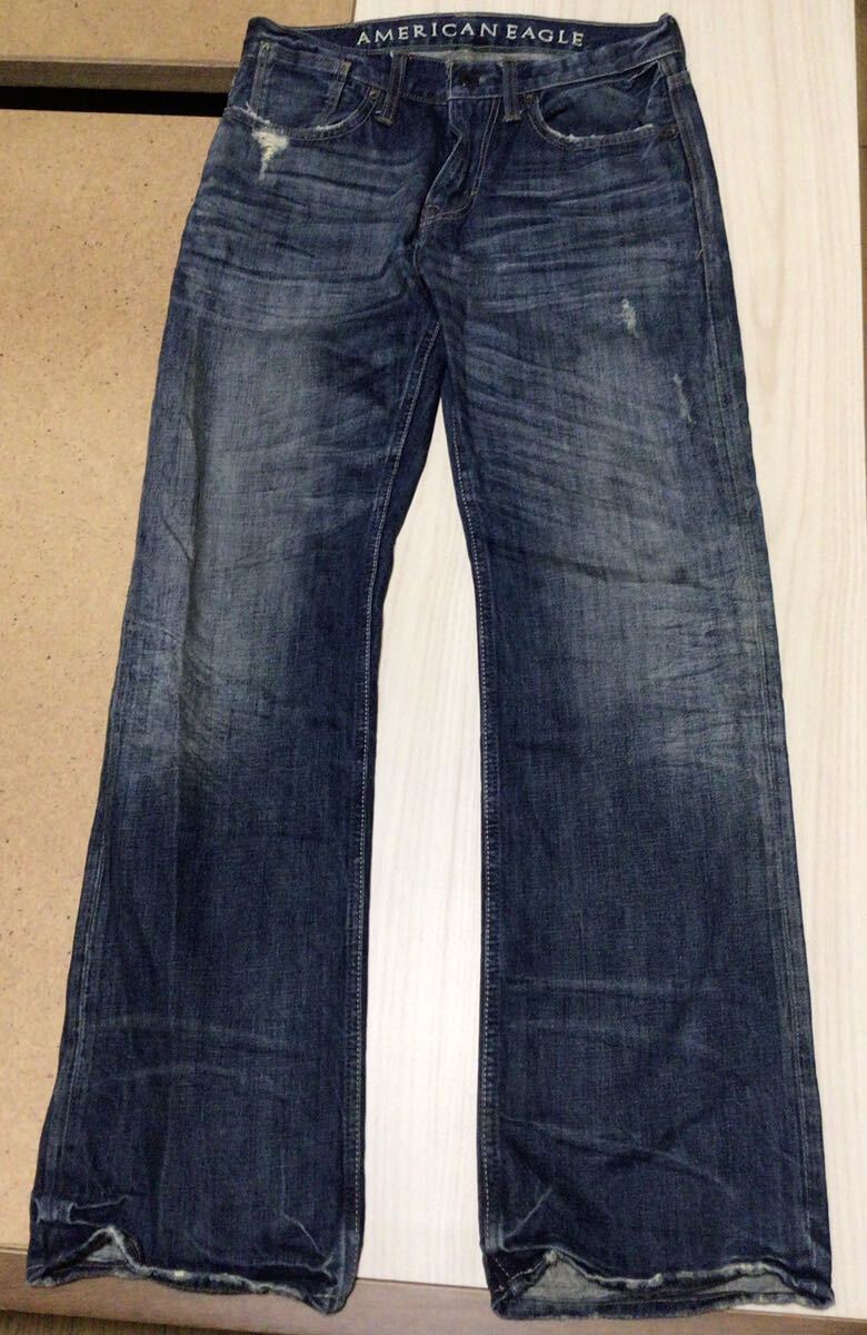 アメリカンイーグル ジーンズ W29★American Eagle ブーツカット 綿100% デニムパンツ拍卖