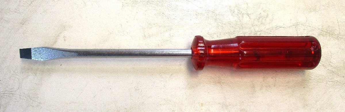 ★ 97395 RAKUDA マイナスドライバー 貫通 赤 全長265mm 長期在庫品 未使用 ★拍卖