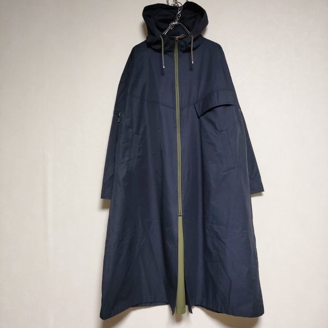 noa-ge ノアジェ フード付き コットンナイロン ロング ジップアップ コート ネイビー カーキ 4-0819M 242531拍卖