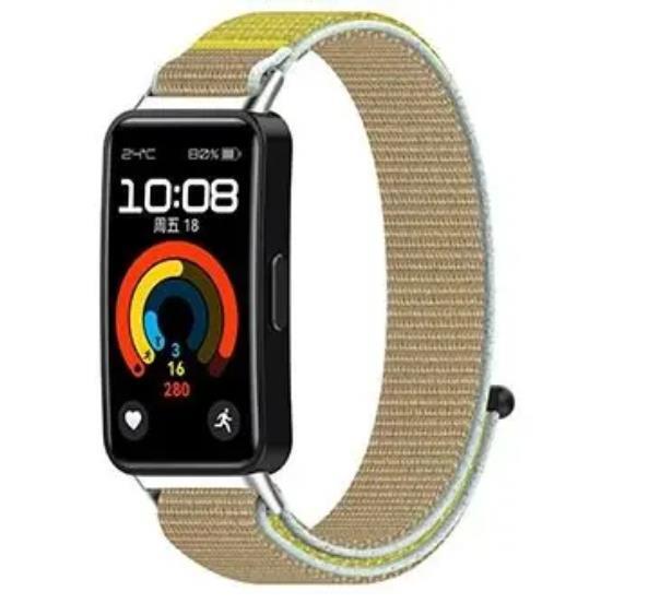 HUAWEI Band 10 9 8 キャメル×イエロー ベルト バンド ナイロン ループ ストラップ バンド ナイロンベルト スポーツ ベルト 交換ベルト拍卖