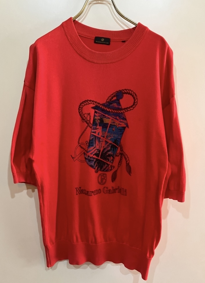 ビンテージnazareno gabrielli ショートスリーブコットンニットトップス 90s拍卖