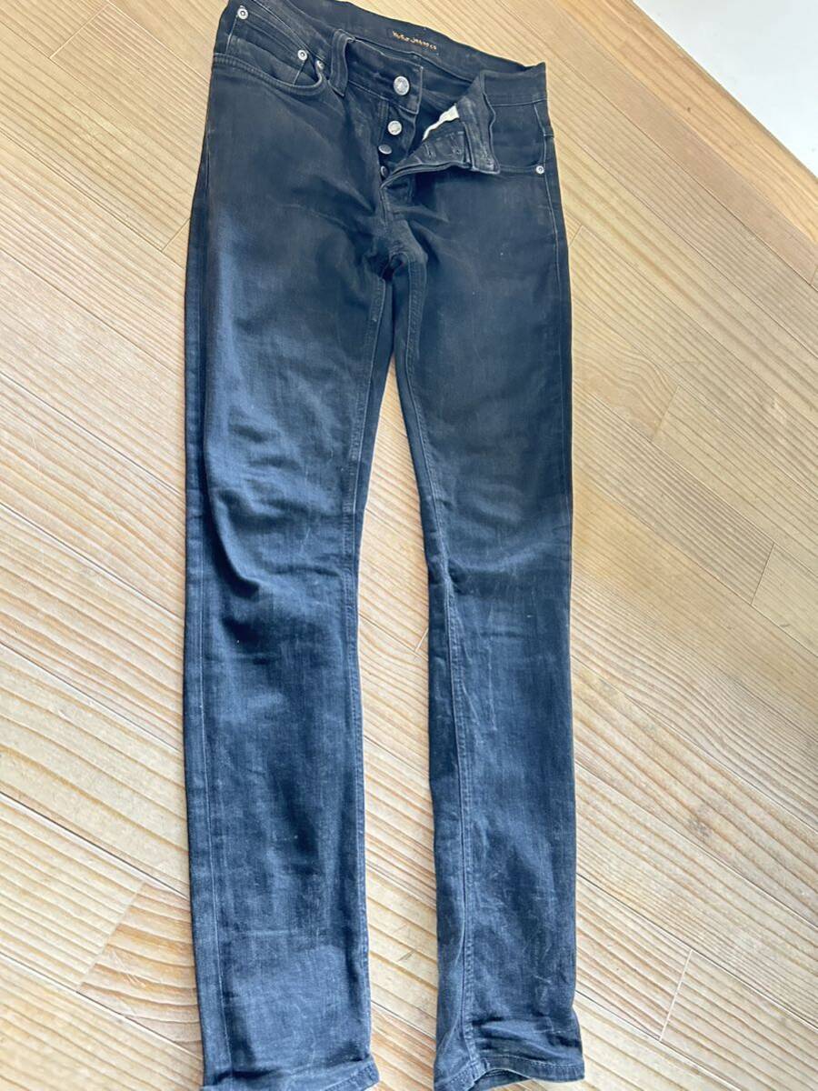 ヌーディージーンズ ジーンズ デニムパンツ スリム MAN ストレッチ 黒拍卖