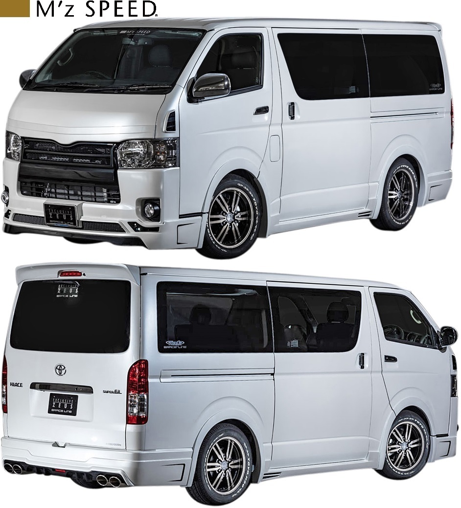 【M's】200系 ハイエース/レジアスエース (2013/12 -) M'z SPEED GRACE LINE エアロ 4点キット (F+LED+S+R) FRP製 フルエアロ 3211-s001拍卖